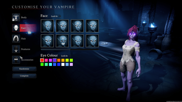 V Rising, V Rising Review, Vampire ARPG Vampire customize screen